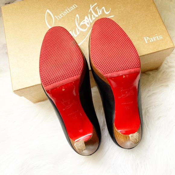 Christian Louboutin Simple Pump with wood platform and wood heel - Picture 7 of 10